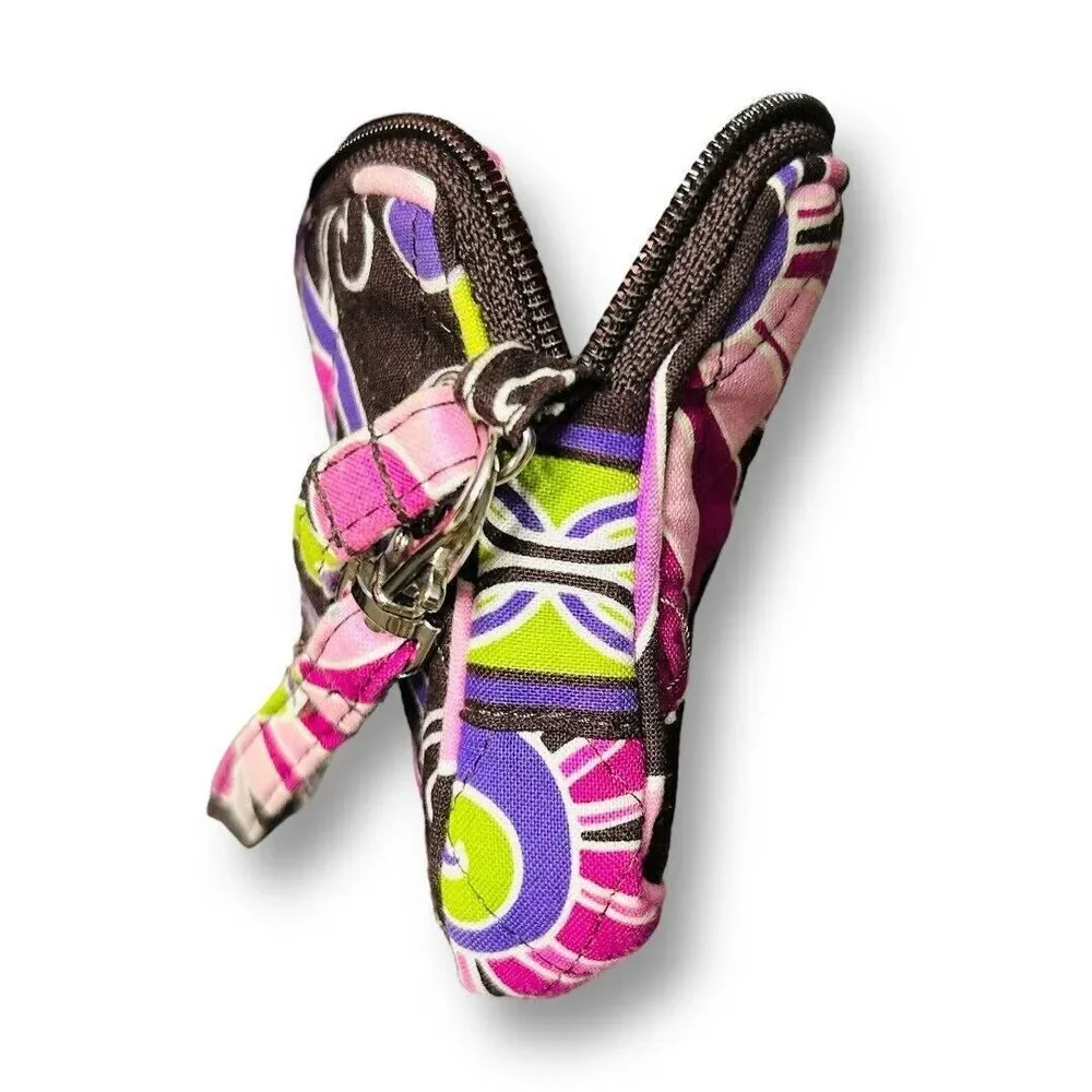 Vera Bradley Wristlet Zip Wallet Pink Green Floral Quilted Cotton Organizer‎ Bag - Picture 8 of 13